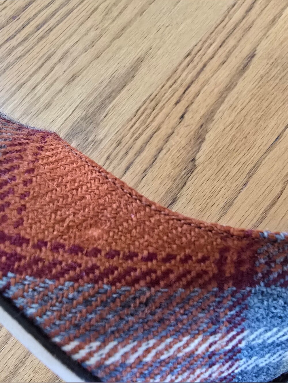 Bettye Muller Orange and Gray Plaid Block Heel Pumps - Picture 12 of 12